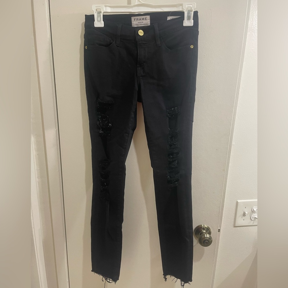 Frame black skinny jeans